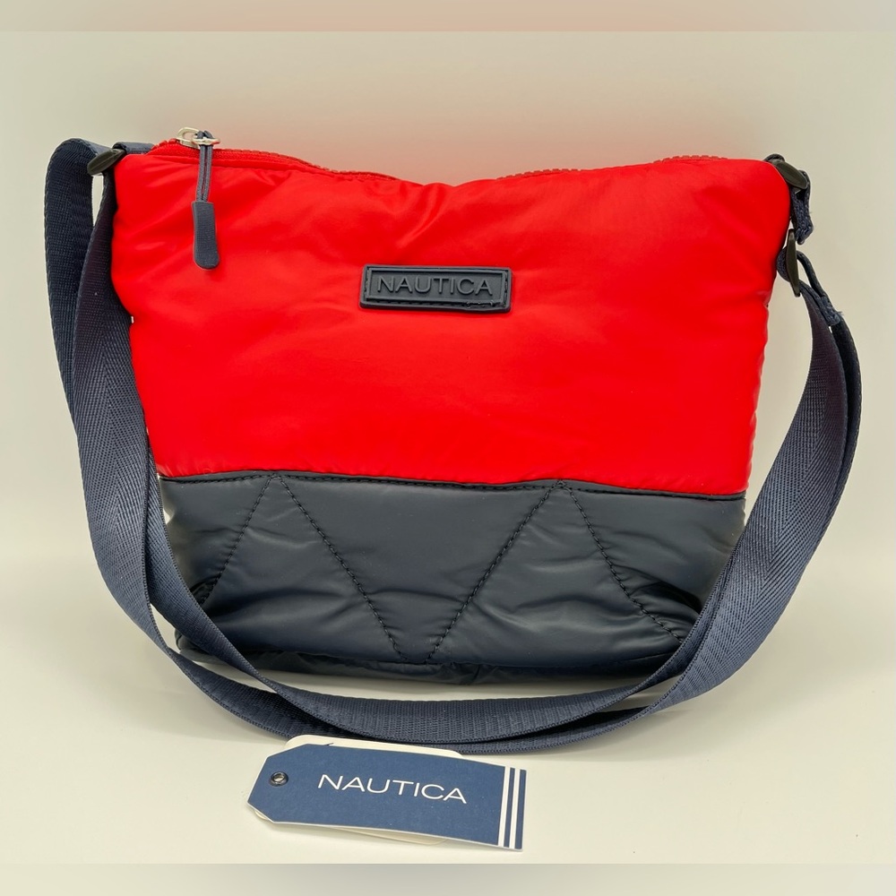 Nautica Red and Navy Blue Crossbody/Shoulder Bag. With added Nautica wallet!